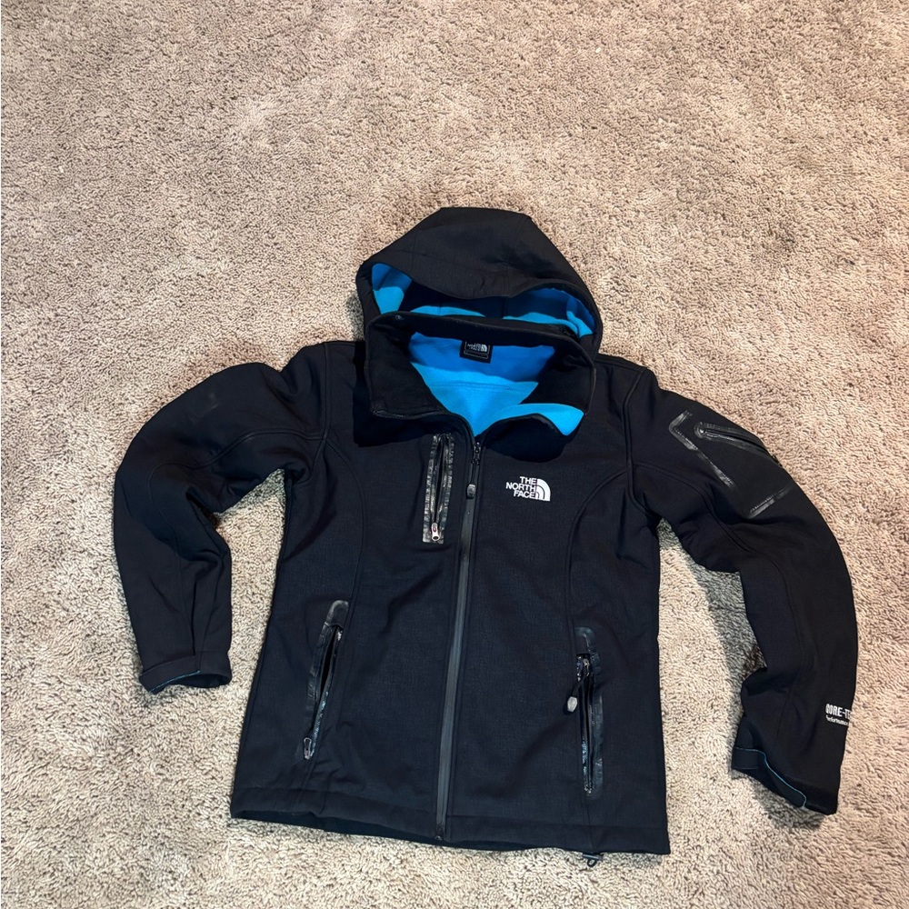 The North Face Black Jacket with Blue Lining
